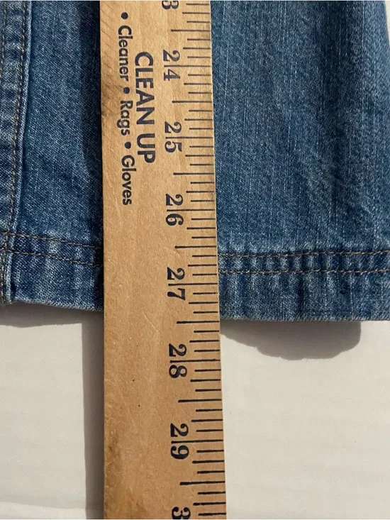 Vintage Christopher & Banks Modest Button Front Long Denim Skirt 8 - Picture 5 of 9